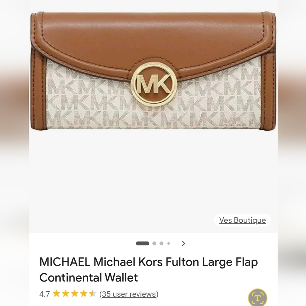Michael Kors Tan and Cream Wallet